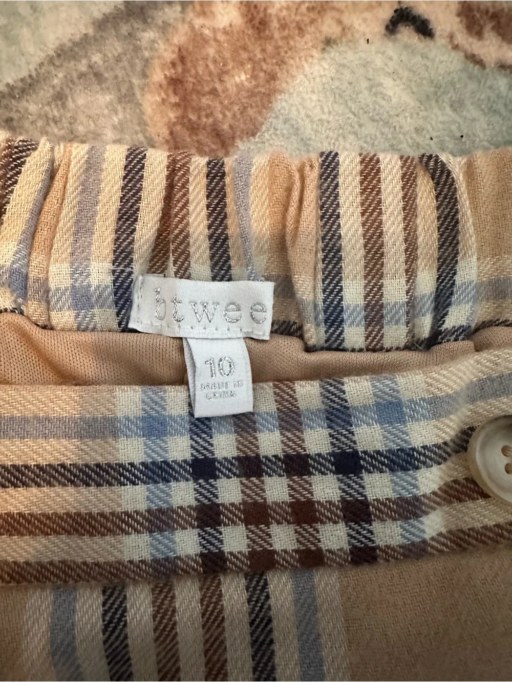 Classic Plaid Girls Skort in Beige and Blue